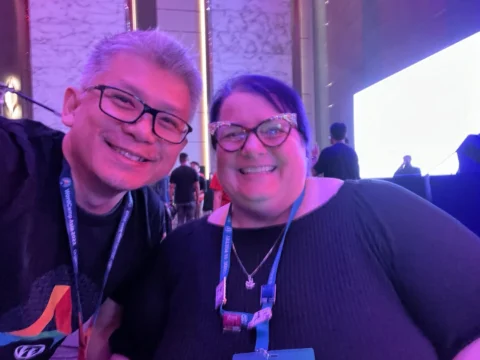 Julian Song with Michelle Pfeiffer @ WordCamp Asia